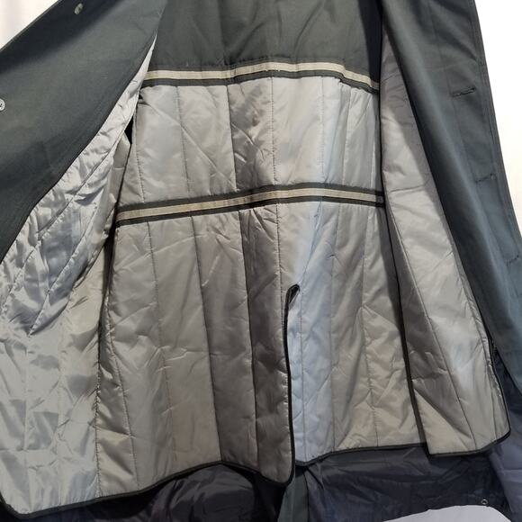 Oleg Cassini Trench Coat Mens 48 All Weather Designer Dark Gray - Picture 14 of 15